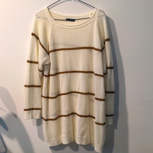 White and Gold size 1x Shein fall sweater - Picture 1 of 4
